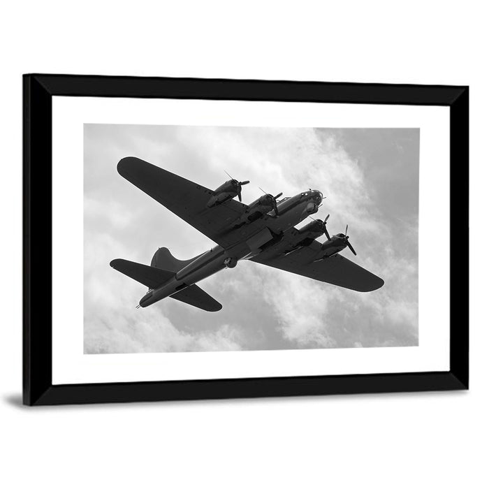 B-17 Heavy Bomber in Flight Wall Art as a framed print