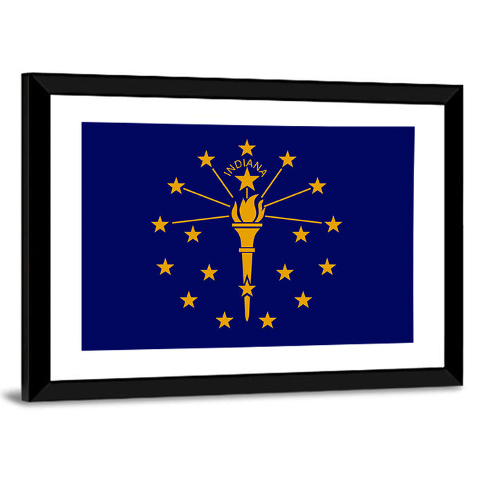Indiana State Flag Graphic Wall Art as a framed print