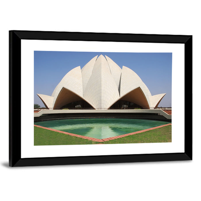 Lotus Temple New Delhi Wall Art as a framed print