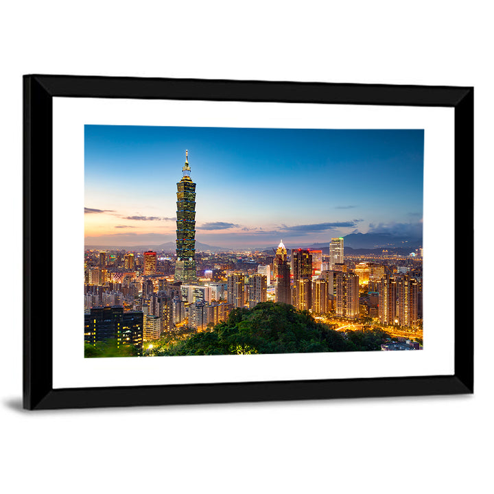 Taipei Skyline at Dusk Wall Art