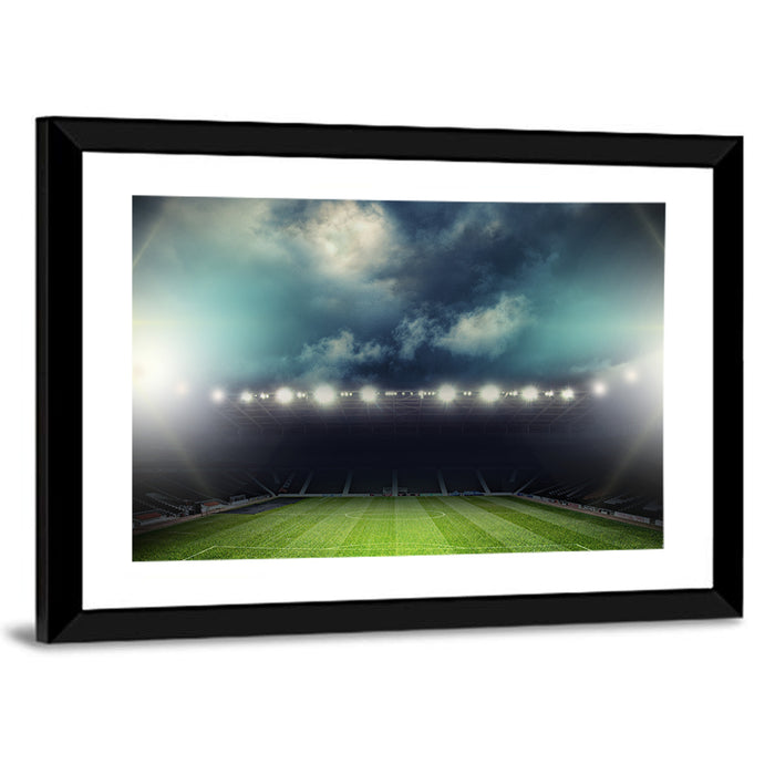 Stadium Under Floodlights Wall Art as a framed print