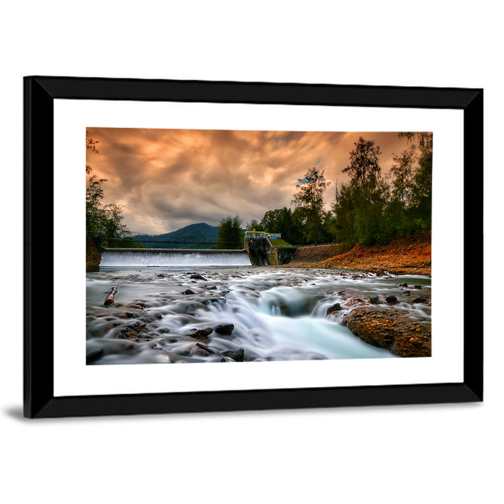 Mentawa Dam at Dusk Wall Art