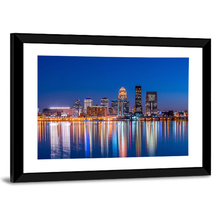 Downtown Louisville Skyline at Night Wall Art