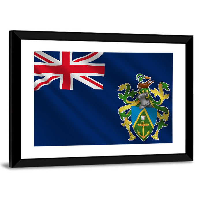Pitcairn Islands Flag Wall Art as a framed print