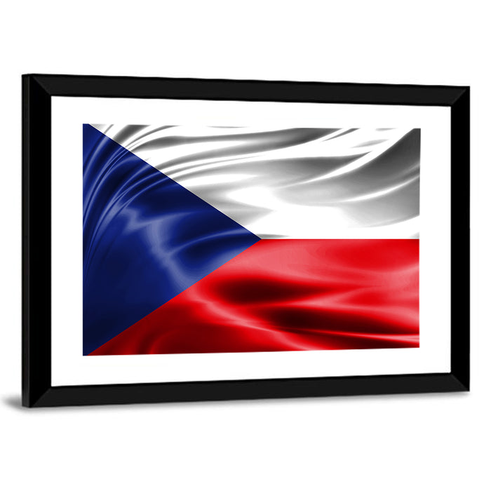 Czech Republic Flag Wall Art as a framed print
