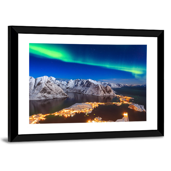Aurora Over Reine, Lofoten Wall Art as a framed print