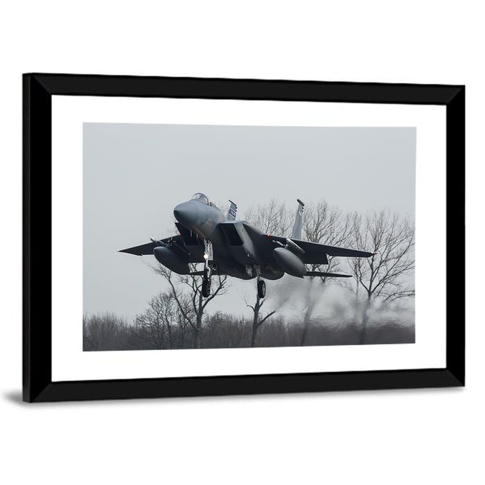 Usaf F-15 Eagle Landing Approach Wall Art as a framed print