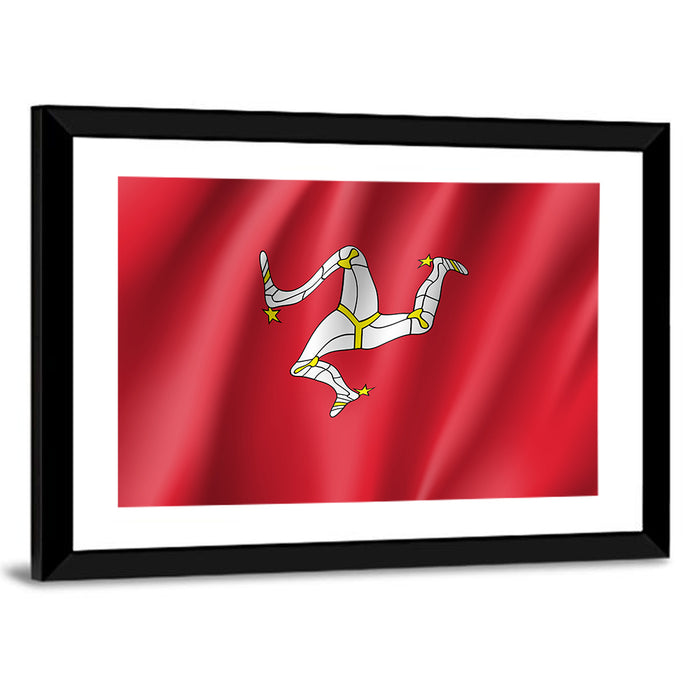 Isle of Man Flag Emblem Wall Art as a framed print
