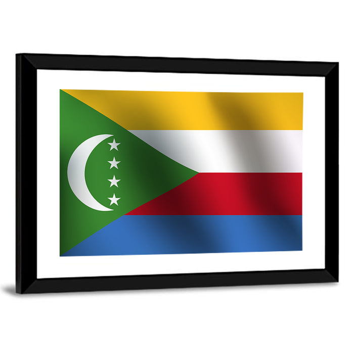 Comoros National Flag Wall Art as a framed print
