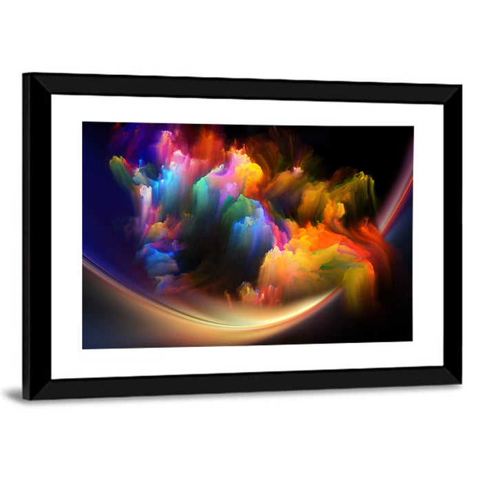 Fractal Music Nebula Wall Art as a framed print