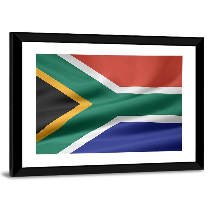 Waving South African Flag Wall Art