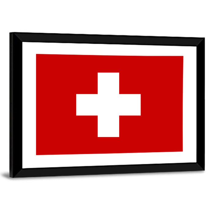 Swiss Flag Wall Art as a framed print