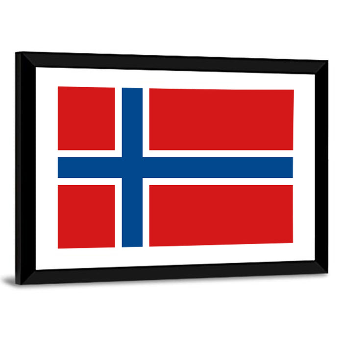 Norwegian Flag Graphic Wall Art as a framed print