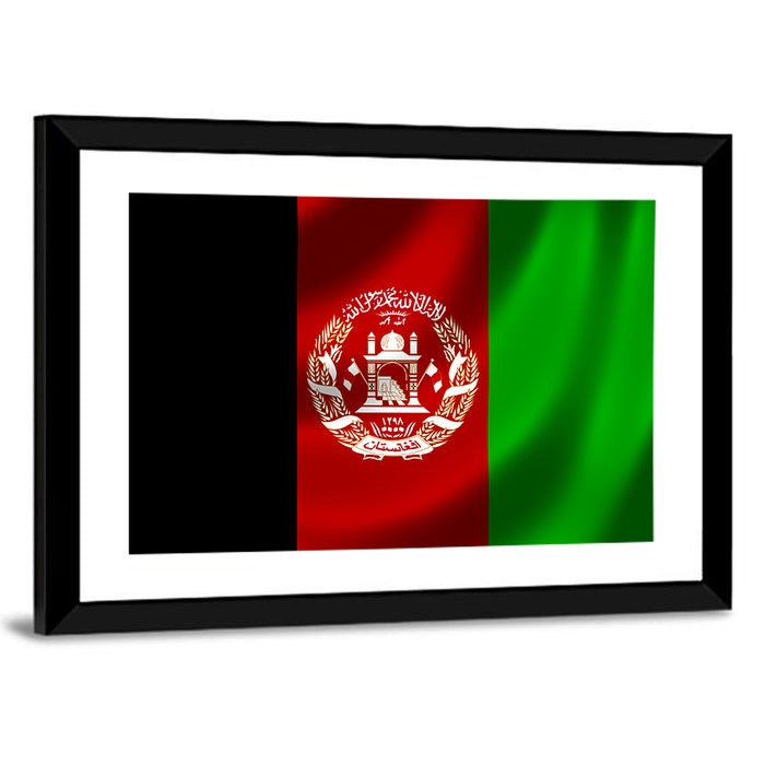 Waving Flag of Afghanistan Wall Art as a framed print