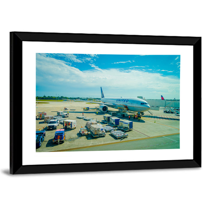 Cancun International Airport Tarmac Wall Art as a framed print