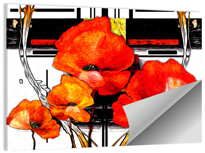 Poppy Closeup Abstract Wall Art as a poster print