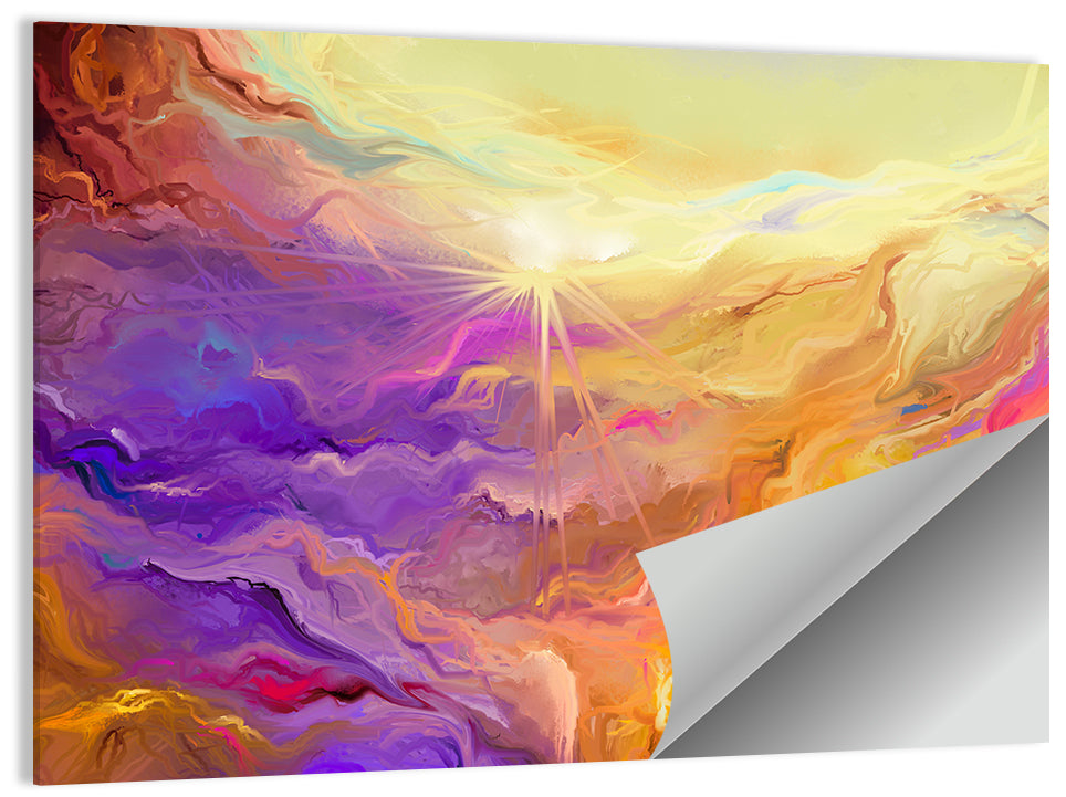 Radiant Sunburst Abstract Wall Art