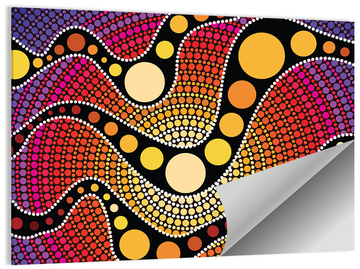 Aboriginal Dot Waves Wall Art as a poster print