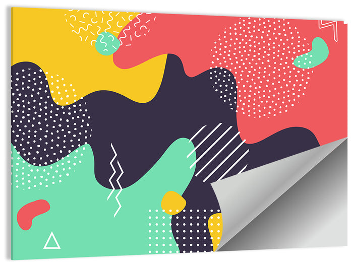 Liquid Splashes Geometric Pattern Wall Art as a poster print