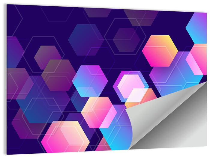 Translucent Hexagon Pattern Wall Art as a poster print