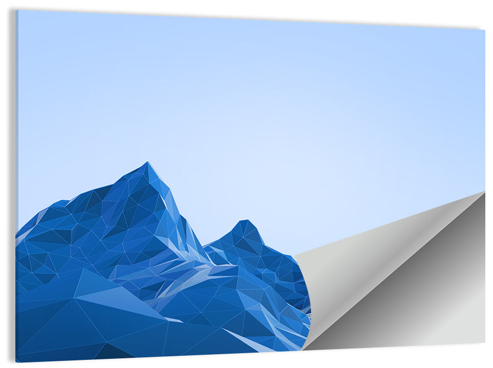 Blue Geometric Mountain Range Wall Art