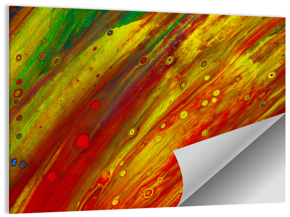 Vibrant Fluid Abstract with Cells Wall Art