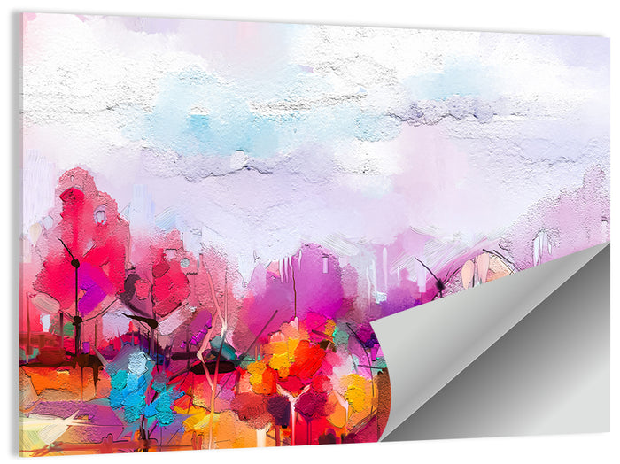 Impasto Meadow Landscape Wall Art as a poster print