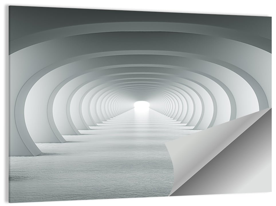 White Arched Corridor Wall Art