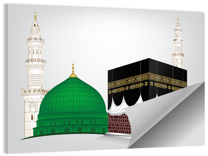 Masjid Al Haram and Masjid E Nabawi Wall Art as a poster print