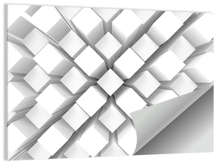 White Cube Grid Wall Art as a poster print