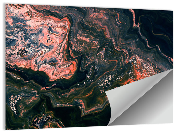 Moody Wavy Marble Texture Wall Art as a poster print