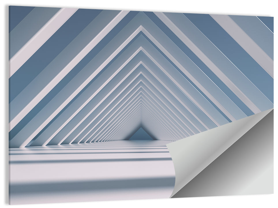 Blue Triangular Tunnel Wall Art