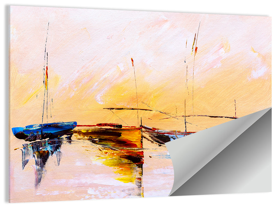 Harbor Boat Reflections Wall Art