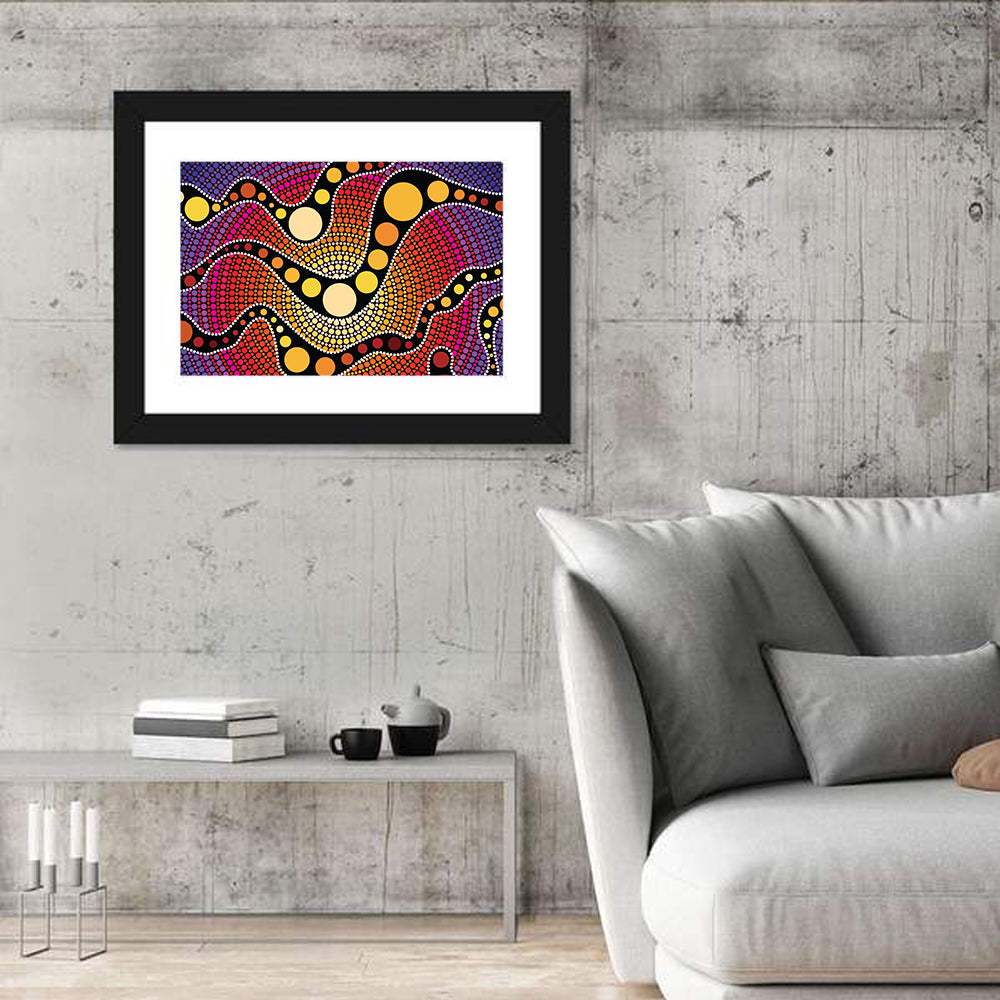 Aboriginal Dot Waves Wall Art