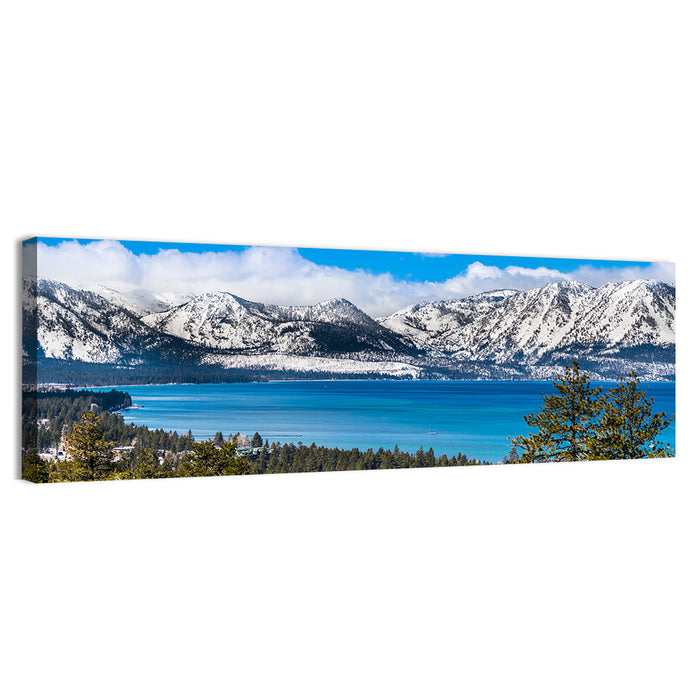Lake Tahoe Snow-capped Sierra Peaks Wall Art as a canvas print