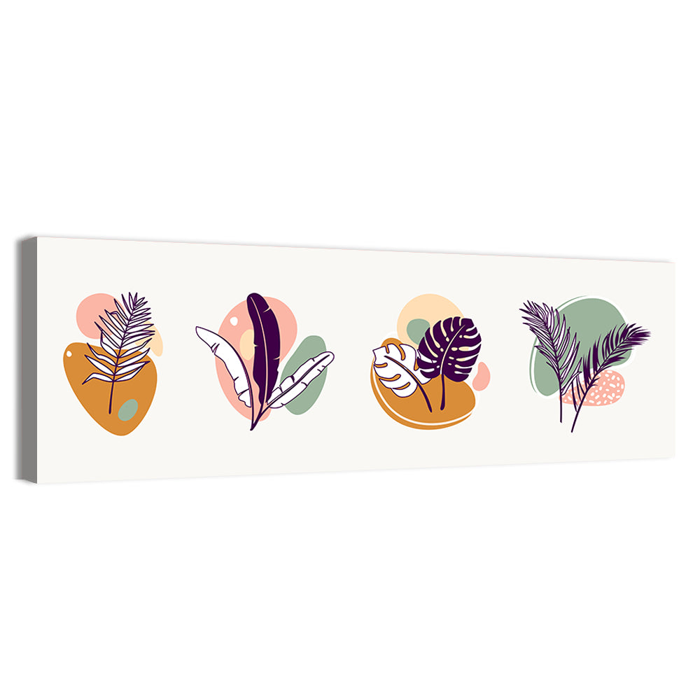 Organic Tropical Leaves Wall Art, canvas print, panoramic
