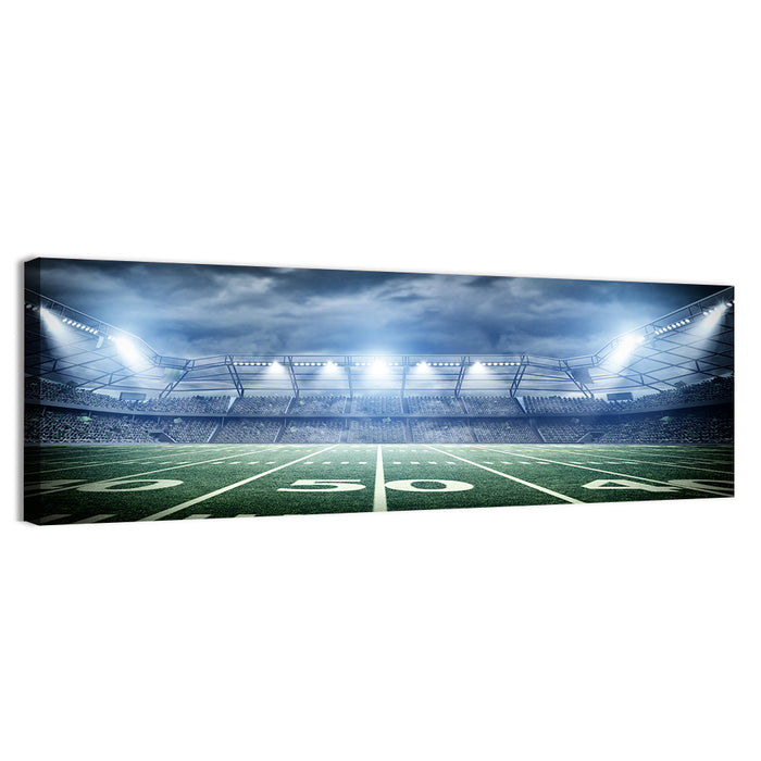 Floodlit Soccer Stadium at Night Wall Art as a canvas print