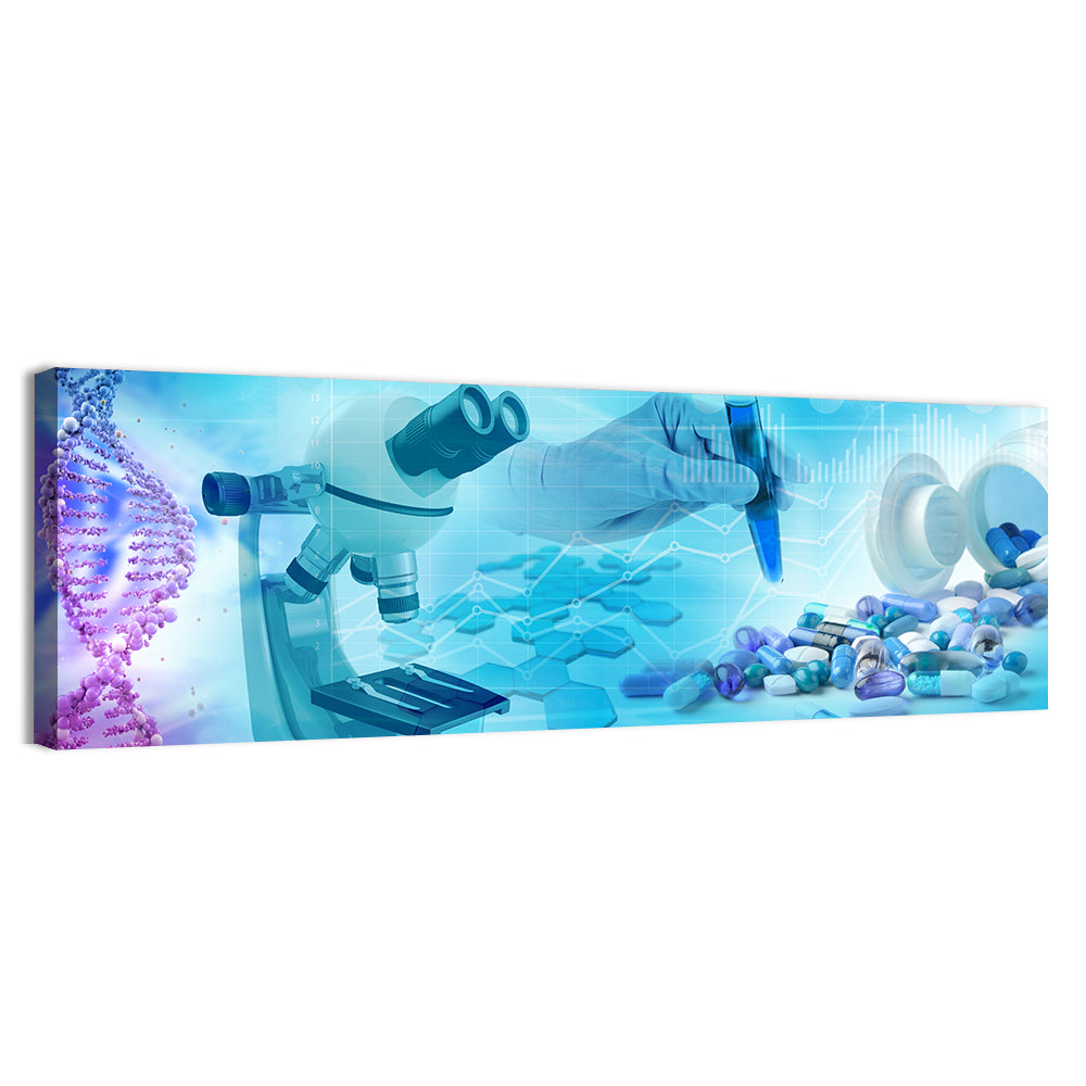Pharmaceutical Research Concept Wall Art, canvas print, panoramic
