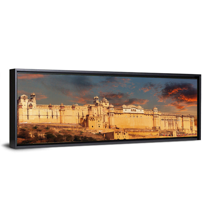 Amer Fort at Golden Dusk Wall Art as a framed canvas