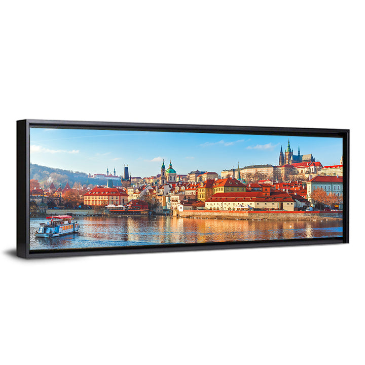 Prague Riverside Skyline Wall Art