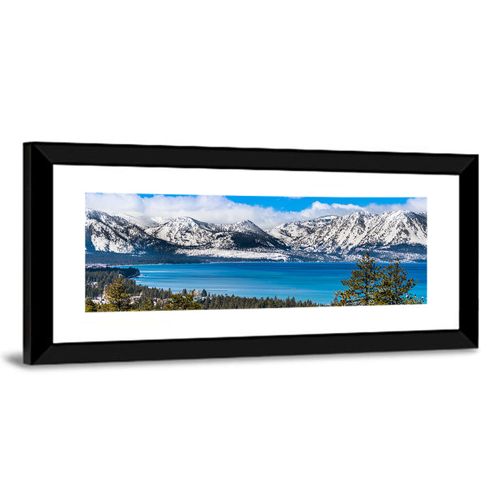 Lake Tahoe Snow-capped Sierra Peaks Wall Art as a framed print