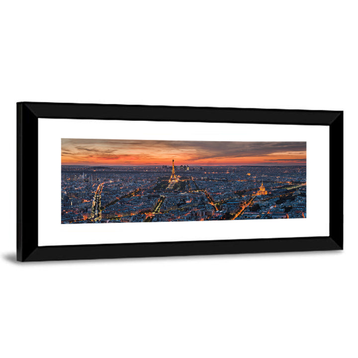 Paris Night Skyline Wall Art