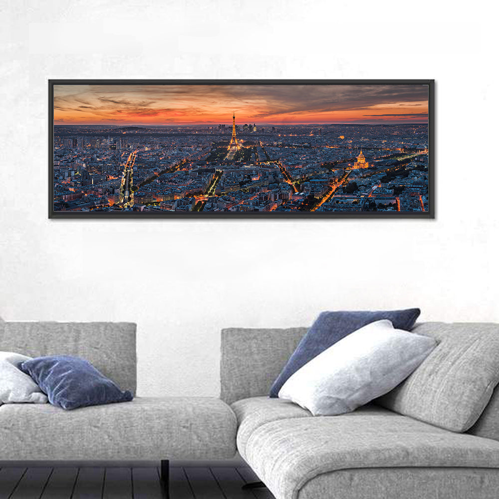 Paris Night Skyline Wall Art
