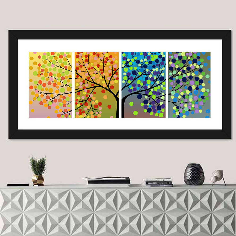 Tree Through Four Seasons Wall Art