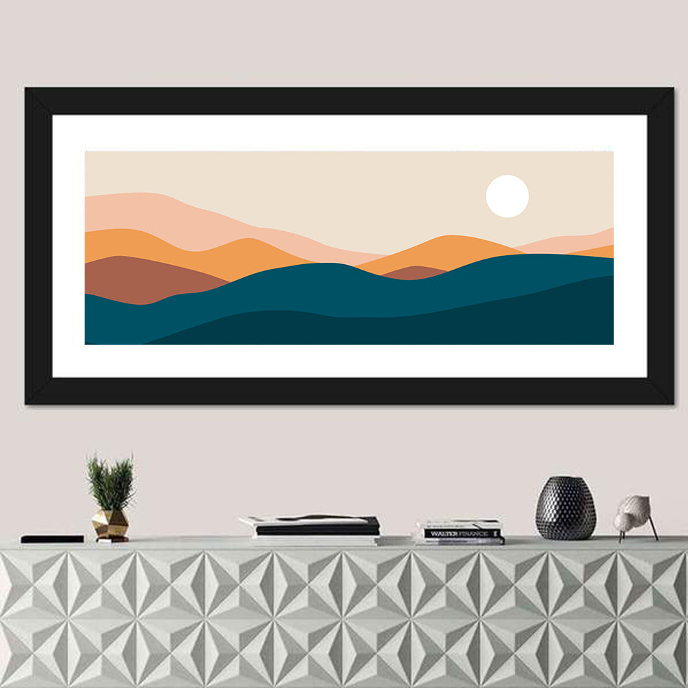 Mid Century Mountain Sunset Wall Art