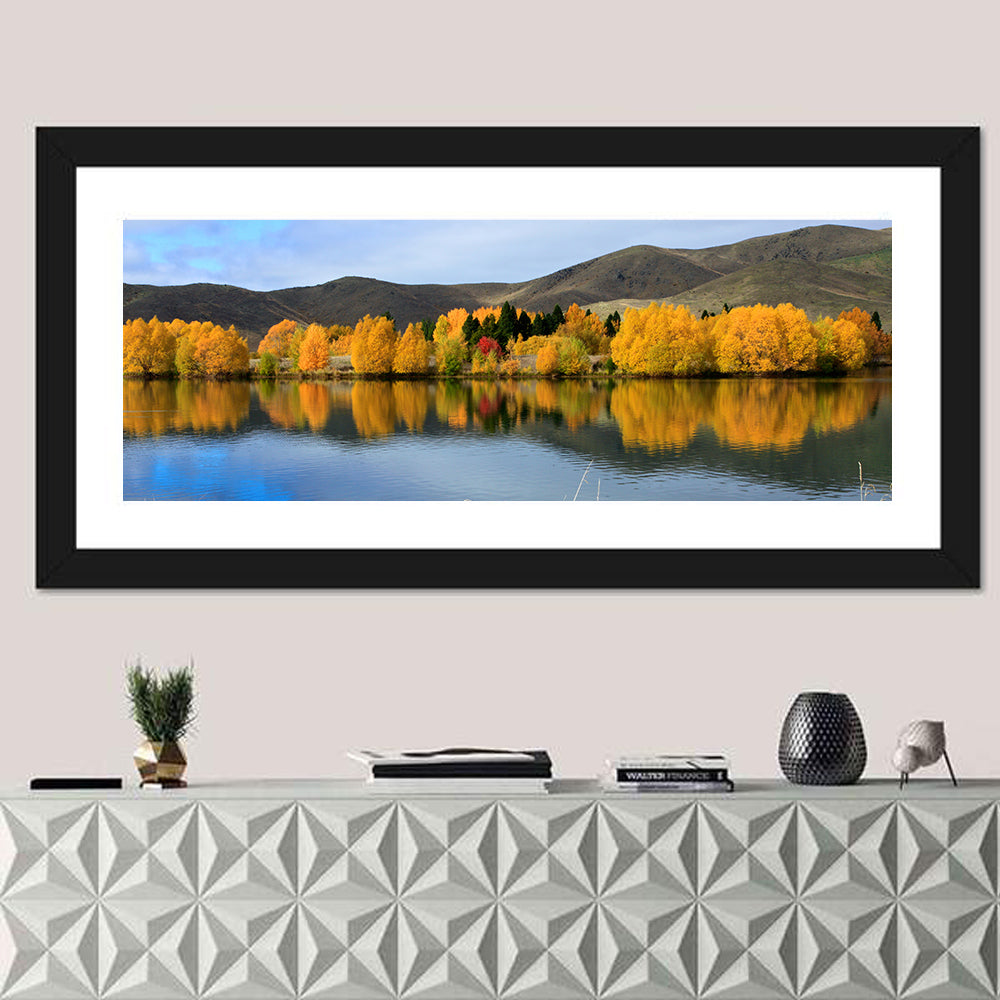 Lake Ruataniwha Autumn Reflection Wall Art