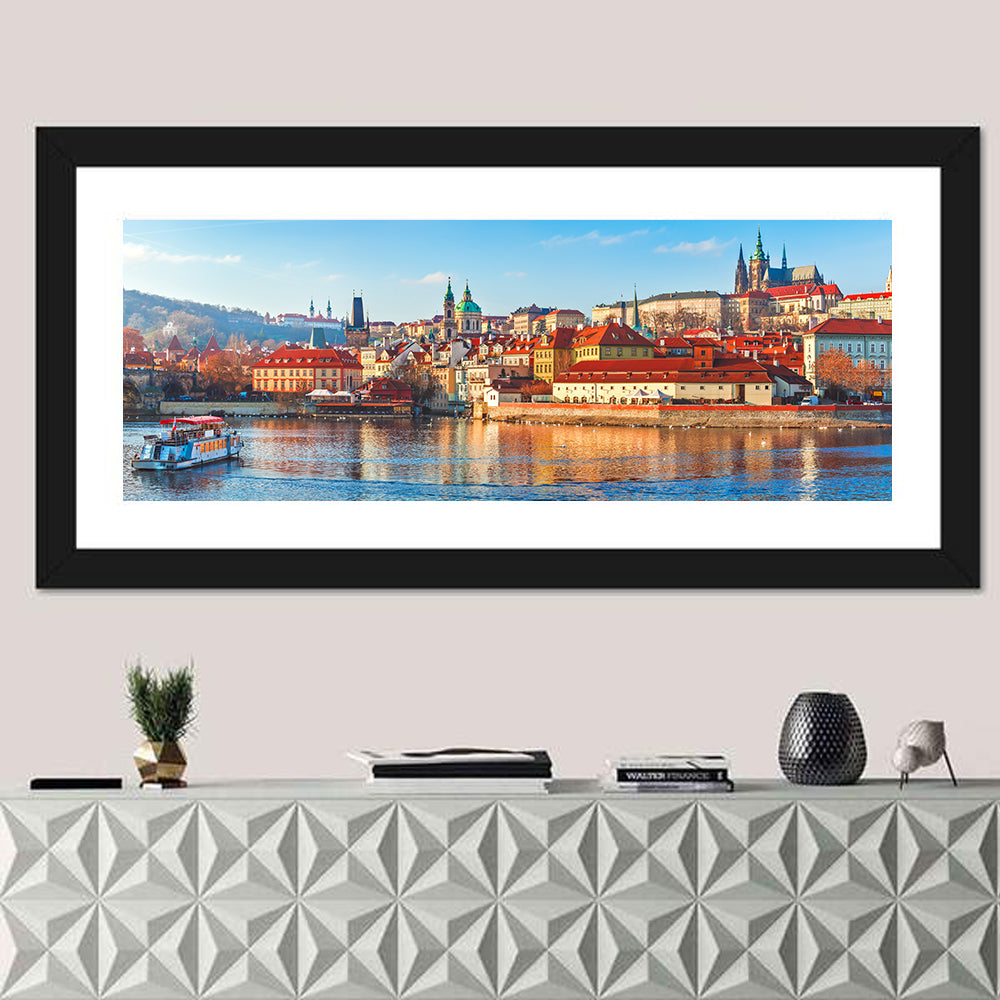 Prague Riverside Skyline Wall Art