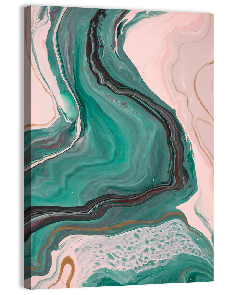 Fluid Ink Marble Study Wall Art, canvas print, portrait