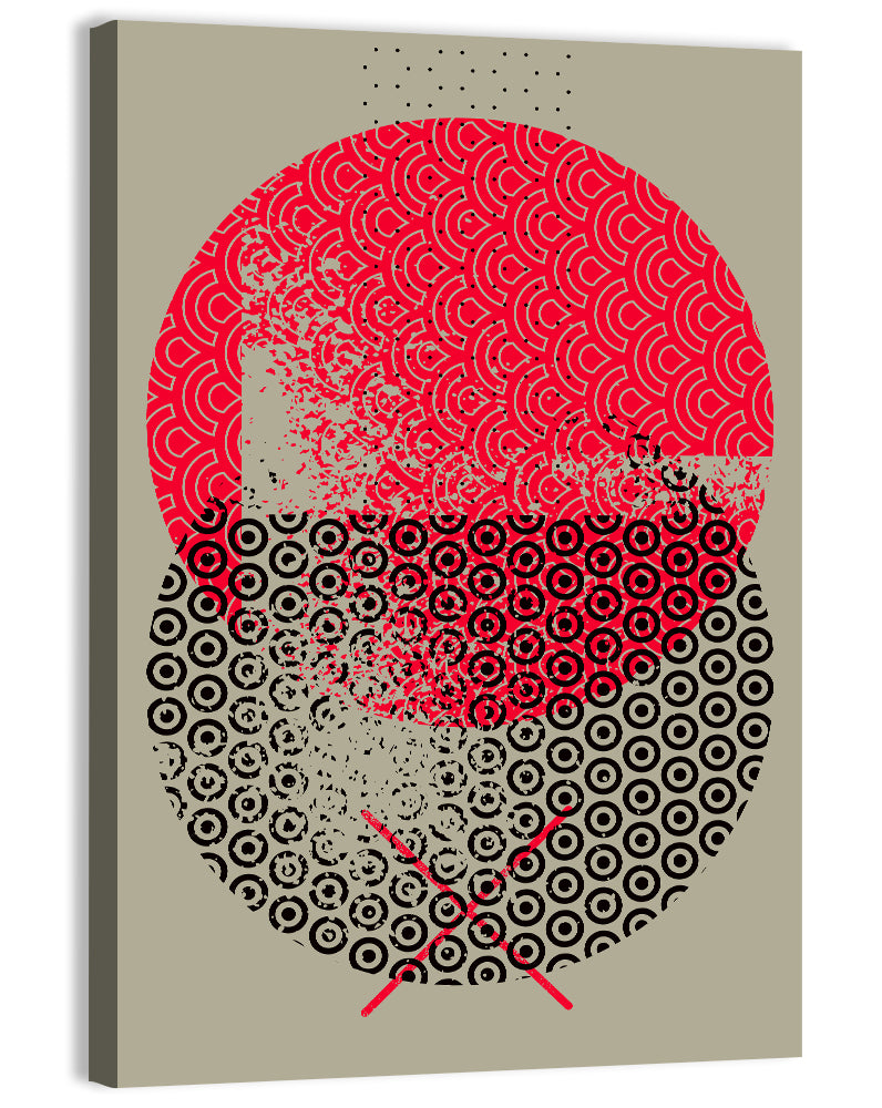 Stacked Circles Abstract Wall Art, canvas print, portrait