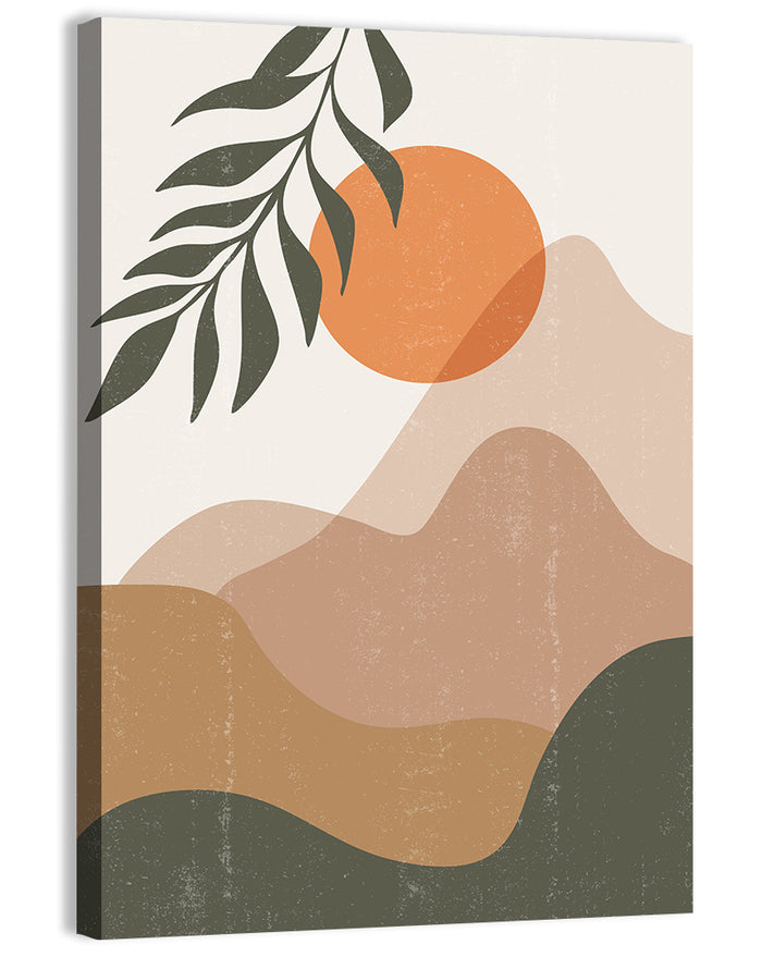 Boho Mountain Sunset Wall Art as a canvas print